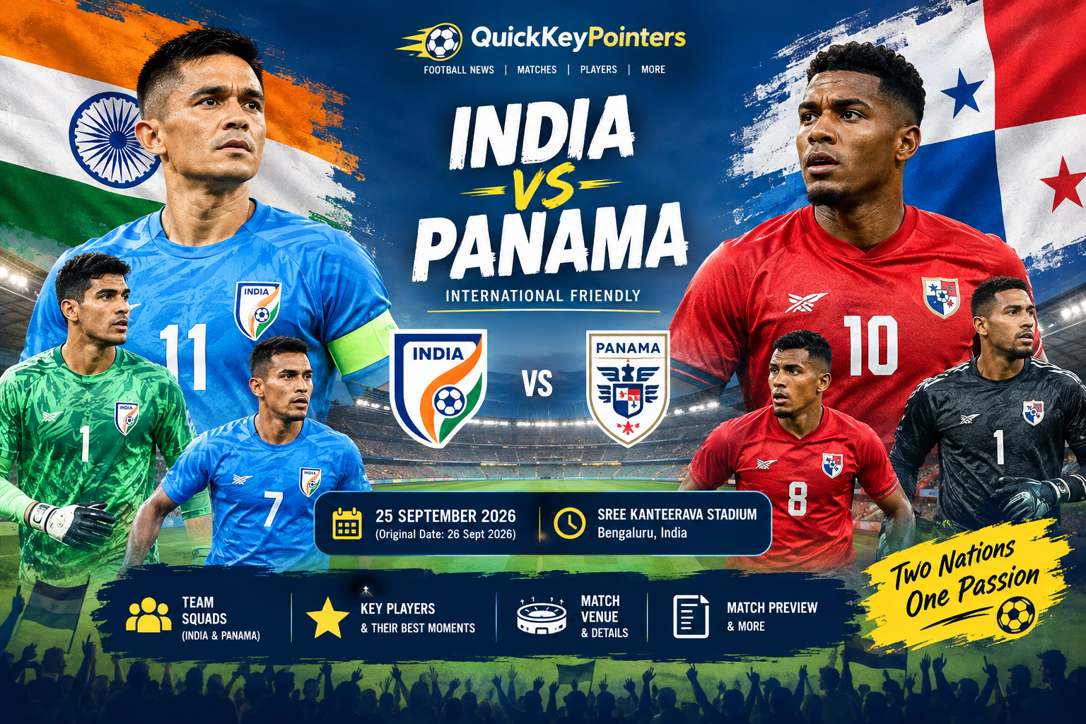India vs Panama Football Match 2026: Date, Venue, Players, Squads and Key Moments